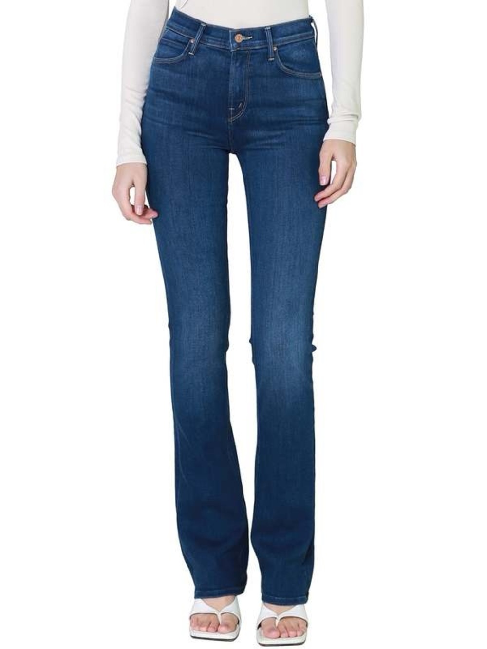 Mother The Runaway Mini Flare Jeans in Home Movies